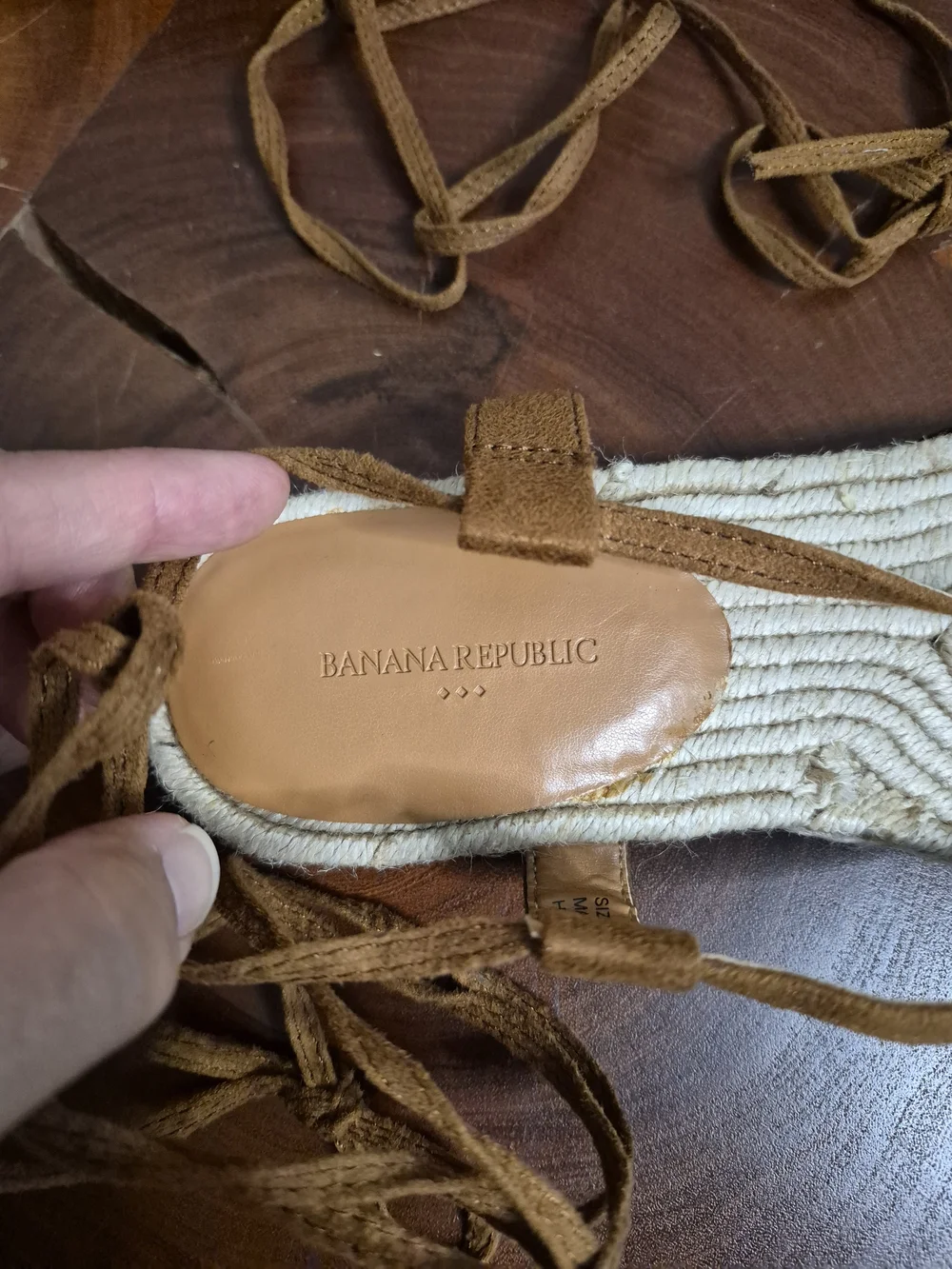 Banana Republic Factory Strappy Lace-Up Espadrille Sandals Cognac - 7.5